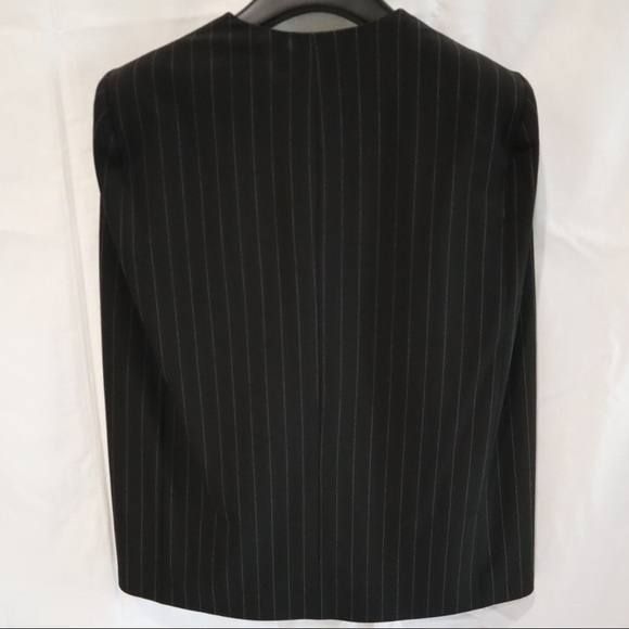 BCBG MaxAzria Black Cape Blazer with Pinstripes - Picture 3 of 4